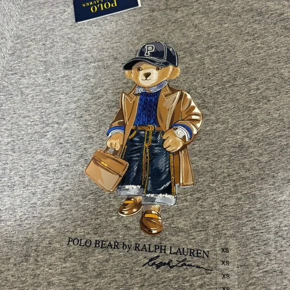 Ralph Lauren Gray women’s T-Shirt with Bear Graphic - Picture 2 of 6